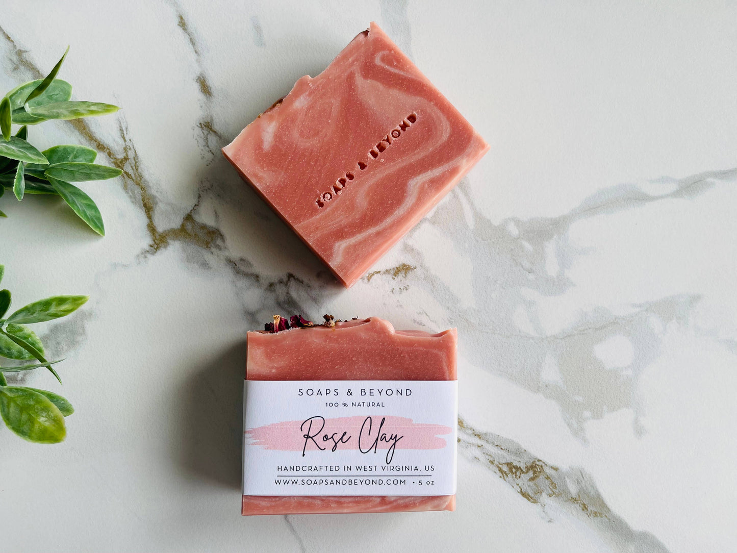 Rose Clay Soap bar 100% Natural.
