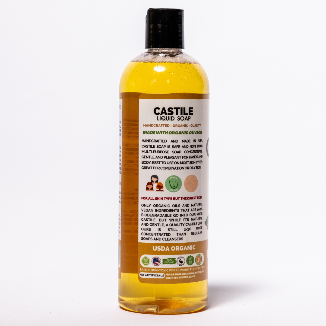 Lemongrass Castile Liquid Soap 16oz - Organic - Non-GMO